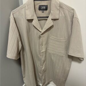 Men's Beige Short Sleeve Shirt